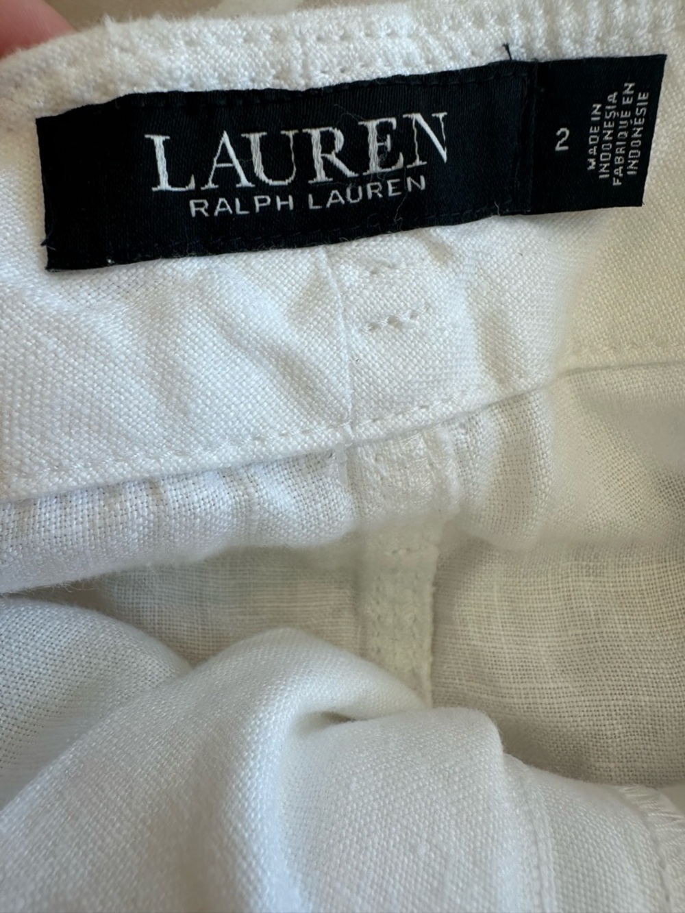 Lauren Ralph Lauren Daviana White Linen Shorts - Picture 12 of 12